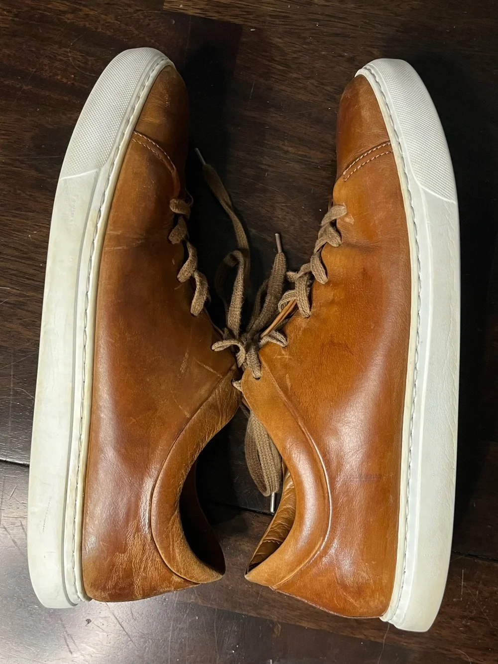 Aquatalia Brown Leather Sneakers, Sz 10